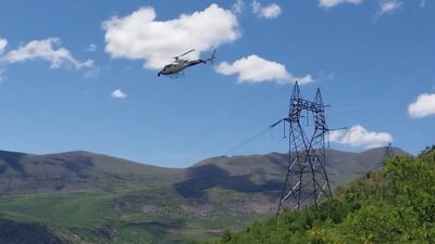 Diyarbakır'ın Çüngüş ilçesindeki Karakaya Barajında, Türkiye Elektrik İletim AŞ tarafından,