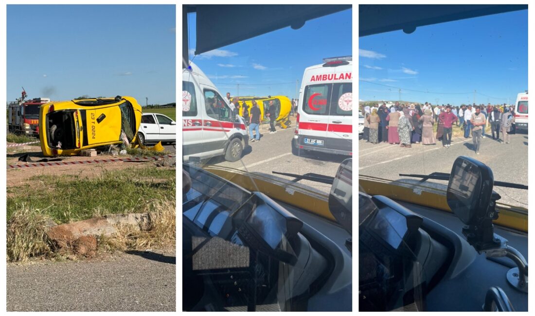 Diyarbakır'ın Ergani ilçesinde iki otomobilin çarpışması sonucu meydana gelen trafik