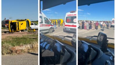 Diyarbakır'ın Ergani ilçesinde iki otomobilin çarpışması sonucu meydana gelen trafik