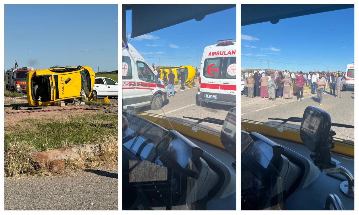 Diyarbakır'ın Ergani ilçesinde iki otomobilin çarpışması sonucu meydana gelen trafik