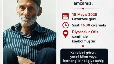 Diyarbakır’ın Ofis semtinde kaybolan 80 yaşındaki bir yurttaş için yakınları
