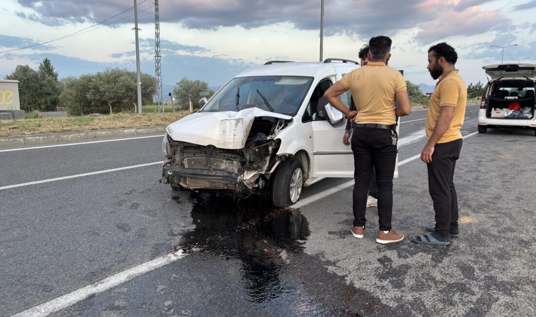 Bingöl’de lastiği patlayan hafif ticari aracın kontrolden çıkarak refüjdeki aydınlatma