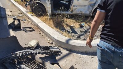 Diyarbakır’ın Bağlar ilçesinde iki aracın çarpışması sonucu meydana gelen trafik