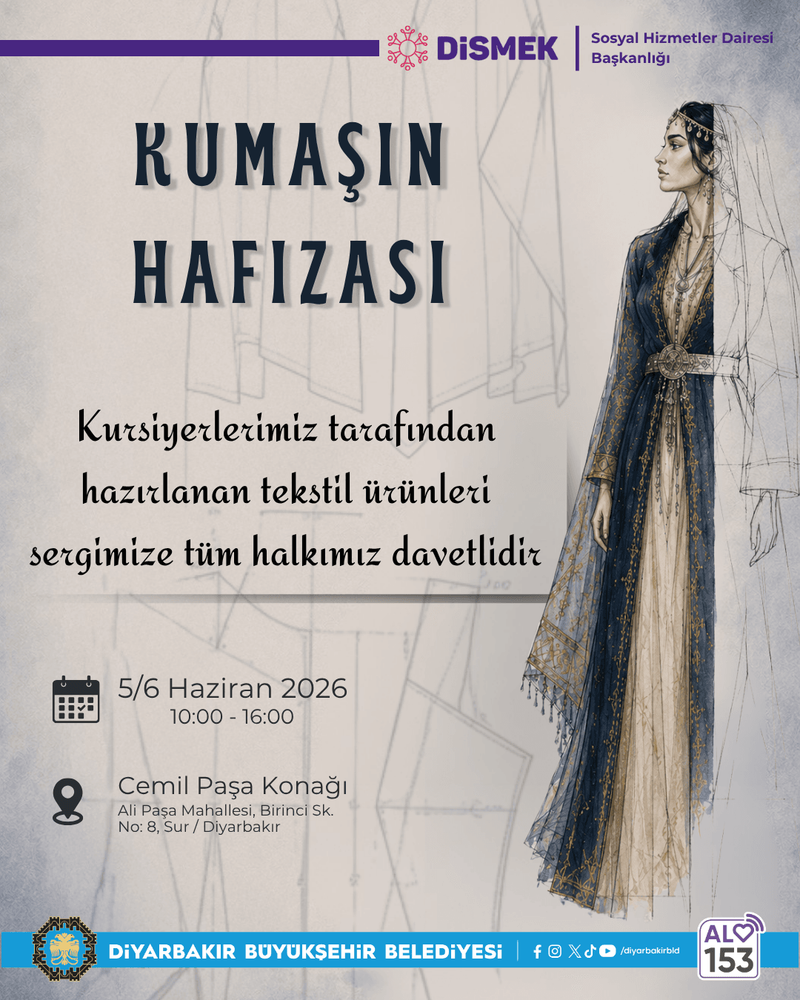 Diyarbakır Büyükşehir Belediyesi, “Kumaşın Hafızası” sergisi ile Moda Tasarım Kursu