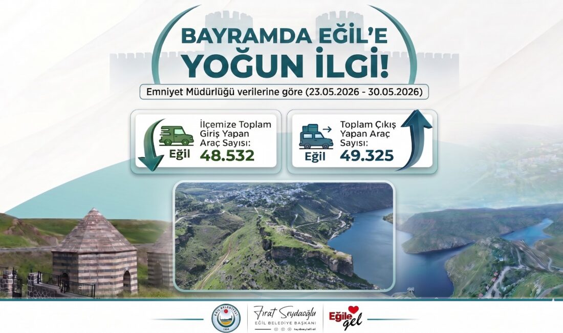 Diyarbakır'ın Eğil ilçesini Kurban Bayramı'nda binlerce kişi ziyaret etti.
