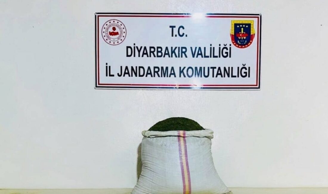 Diyarbakır’da jandarma ekiplerince düzenlenen operasyonda 10 kilo 300 gram esrar