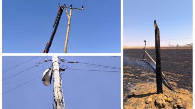 Şanlıurfa’da hasat sonrası yakılan anızlar, tarım alanlarının yanı sıra elektrik