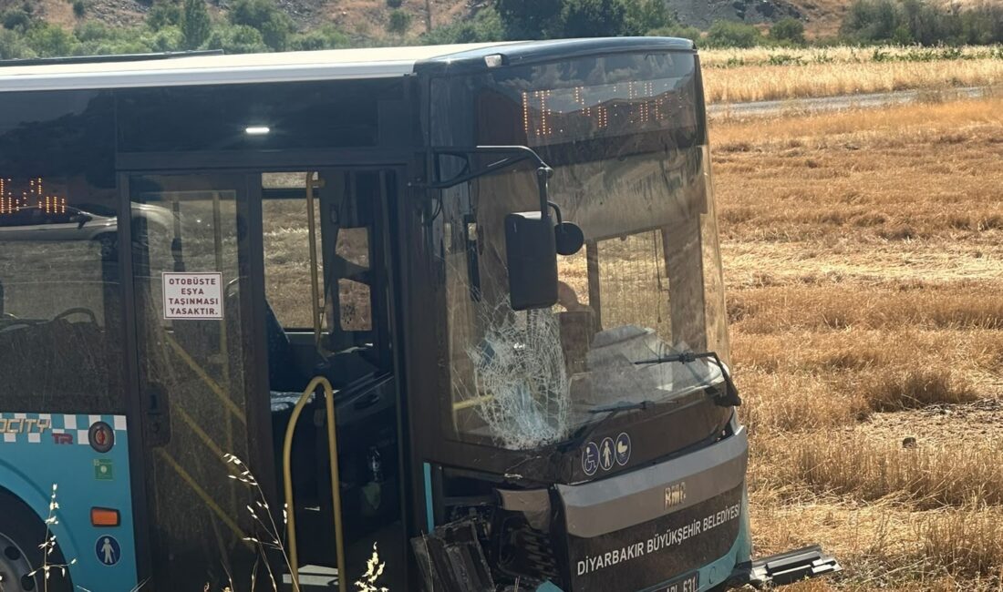 Diyarbakır'ın Çermik ilçesinde yolcu otobüsü ile otomobilin sürücüsü çarpışmamak için