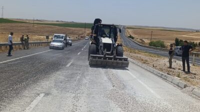 Diyarbakır'ın Çınar ilçesinde hafriyat kamyonunun devrilmesi sonucu sürücü yaralandı.