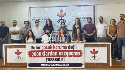 Diyarbakır İHD'de düzenlenen basın toplantısında, çocuklara yönelik ceza düzenlemesine tepki
