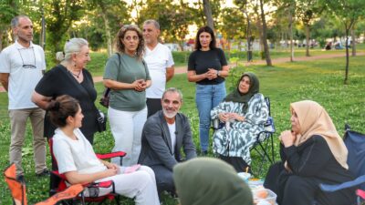 Kayapınar Belediyeye Eş Başkanı Cengiz Dündar yenilenen Park 75’de yurttaşlarla