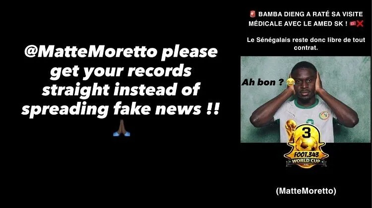 Amedspor’un transfer gündeminde yer alan Bamba Dieng, hakkında çıkan "sağlık