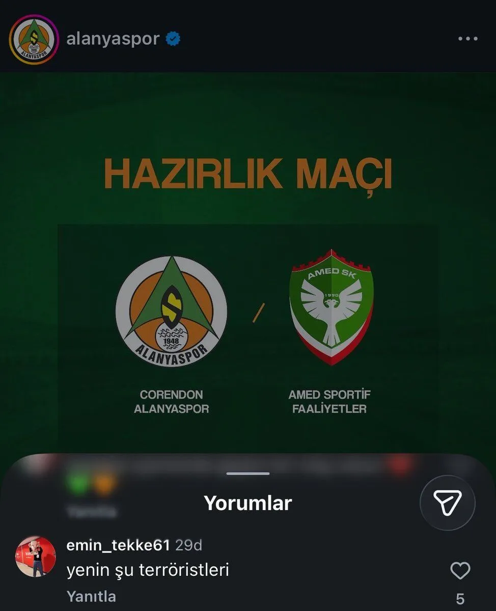 Fatih Tekke'nin oğlundan Amedspor’a ırkçı yorum!