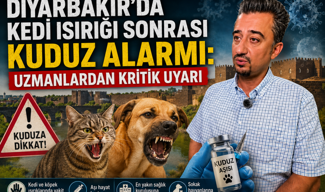 Diyarbakır’da sokakta oynadığı sırada kedi tarafından ısırılan küçük kız çocuğunun