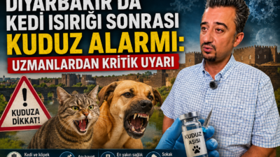 Diyarbakır’da sokakta oynadığı sırada kedi tarafından ısırılan küçük kız çocuğunun