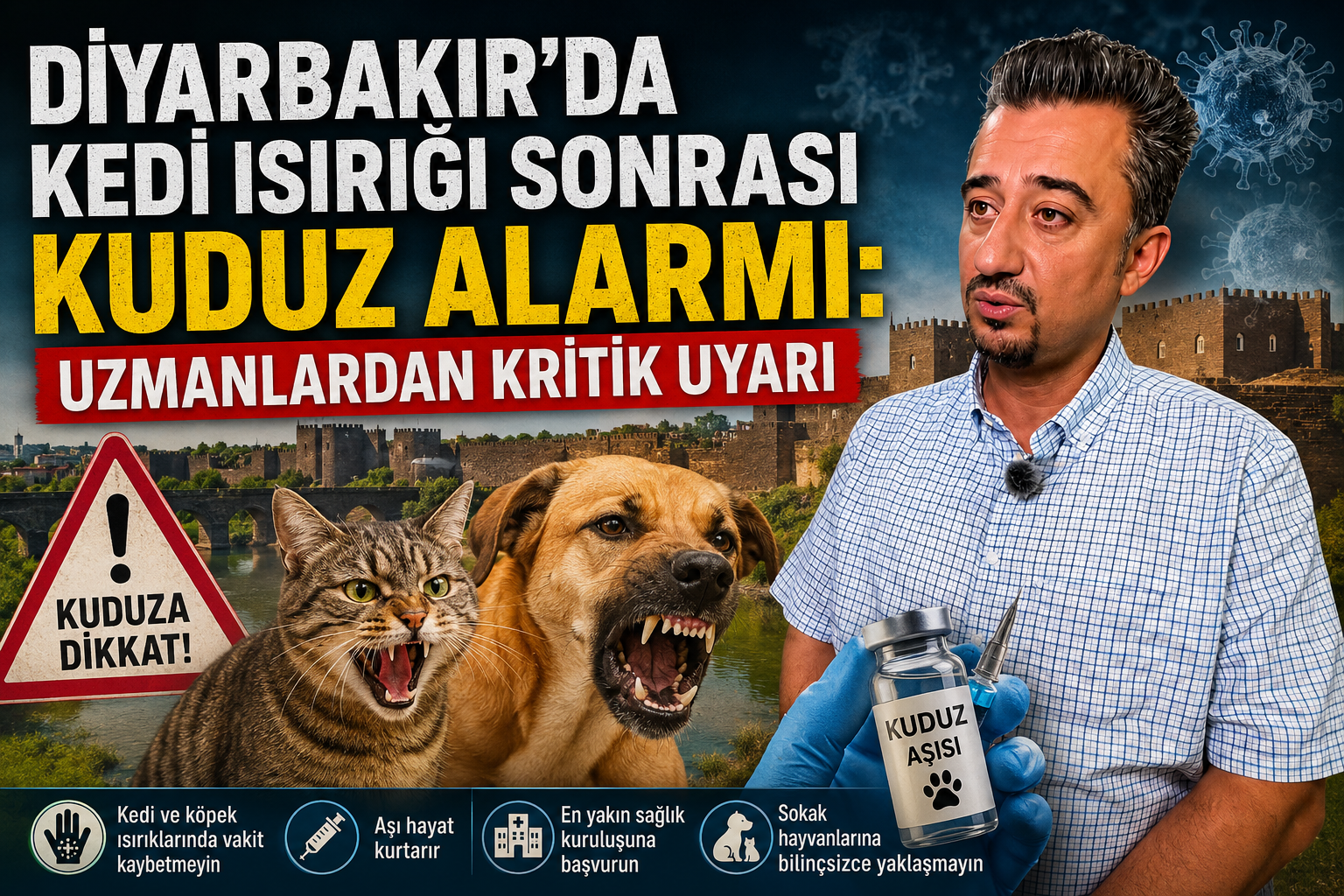 Diyarbakır’da sokakta oynadığı sırada kedi tarafından ısırılan küçük kız çocuğunun