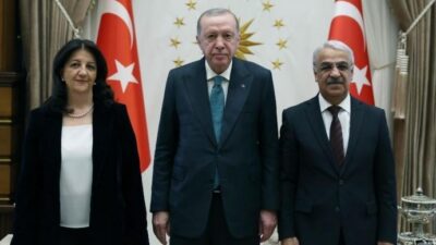 DEM Parti İmralı Heyeti üyeleri Pervin Buldan ve Mithat Sancar,