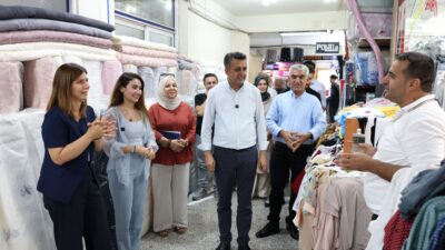 Diyarbakır Büyükşehir Belediyesi Eşbaşkanı Serra Bucak, Balıkçılarbaşı Vakıflar İş Hanı’ndaki