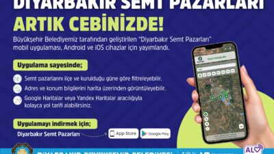Diyarbakır Büyükşehir Belediyesi, kentte kurulan semt pazarlarının adres ve konum