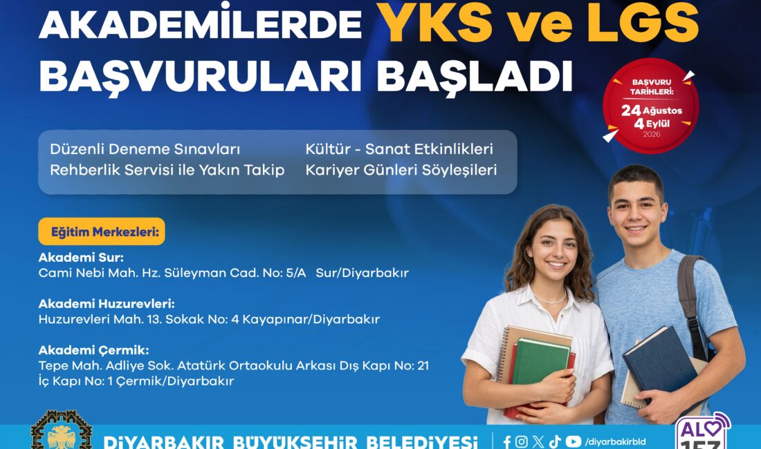 Diyarbakır Büyükşehir Belediyesi, öğrencilerin sınavlara hazırlık süreçlerini desteklemek amacıyla Akademi