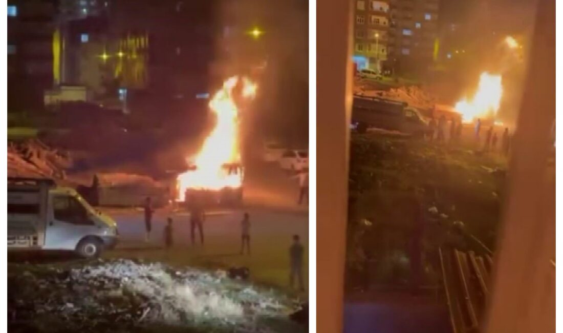 Diyarbakır’ın Bağlar ilçesinde bulunan Direkhane Sitesi'nde odunluk alanda çıkan yangın,