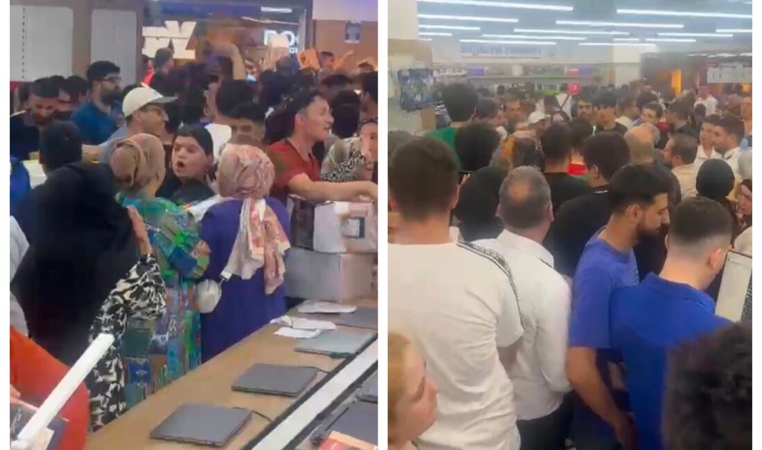 Diyarbakır'da bir mağaza açılışında izdiham yaşandı. Kapıların açılmasıyla birlikte vatandaşlar