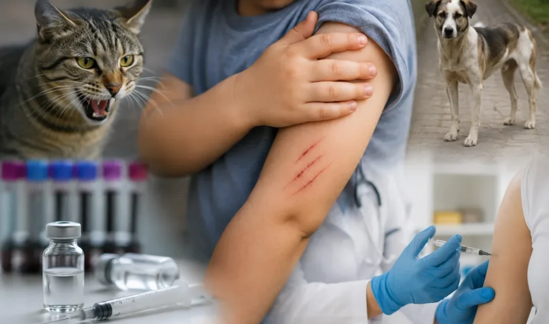 Diyarbakır’ın merkez Sur ilçesinde kedi tarafından dudağından ısırılan 3 yaşındaki
