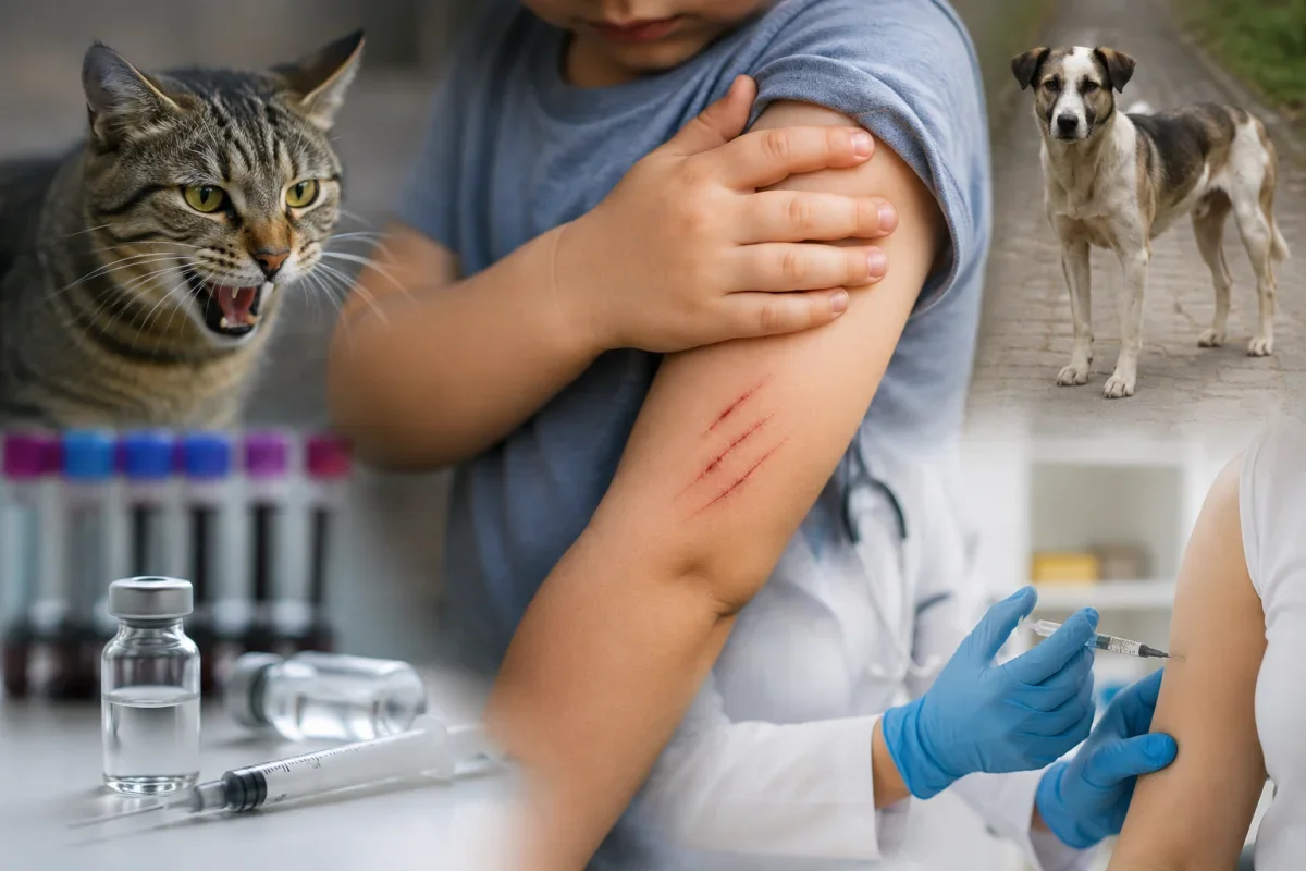Diyarbakır’ın merkez Sur ilçesinde kedi tarafından dudağından ısırılan 3 yaşındaki