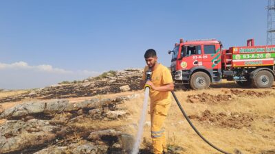 Diyarbakır’ın Silvan ilçesinde yaklaşık 400 dönüm alanı küle çeviren örtü