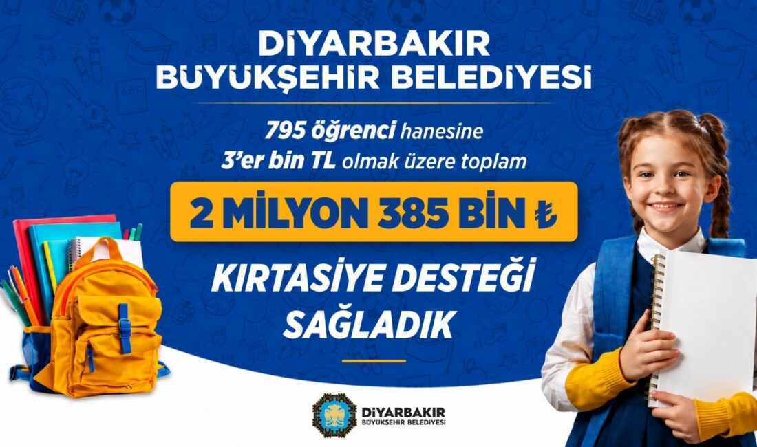 Diyarbakır Büyükşehir Belediyesi, gelirleri ihtiyaçlarını karşılamaya yetmeyen 795 öğrenci hanesine