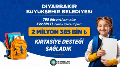 Diyarbakır Büyükşehir Belediyesi, gelirleri ihtiyaçlarını karşılamaya yetmeyen 795 öğrenci hanesine