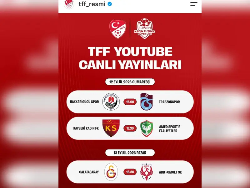 Amedspor Kadın Futbol Takımı’nın Kayseri’ye konuk olacağı karşılamanın canlı olarak