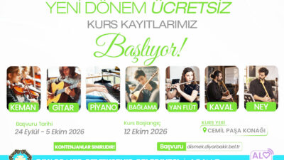 Diyarbakır Büyükşehir Belediyesi, ücretsiz müzik kursları ile resim, seramik ve