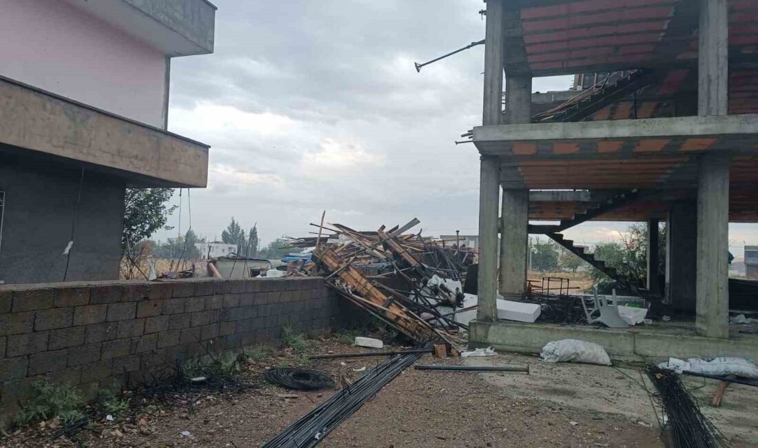 Diyarbakır’ın Bismil ilçesinde sağanak ve fırtına nedeniyle cami minaresi ve